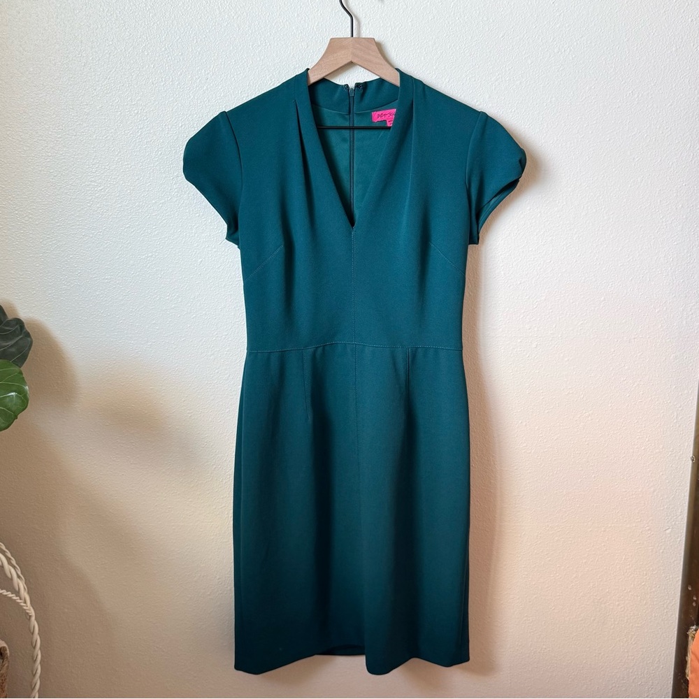 Betsey Johnson Teal V-Neck Mini Dress